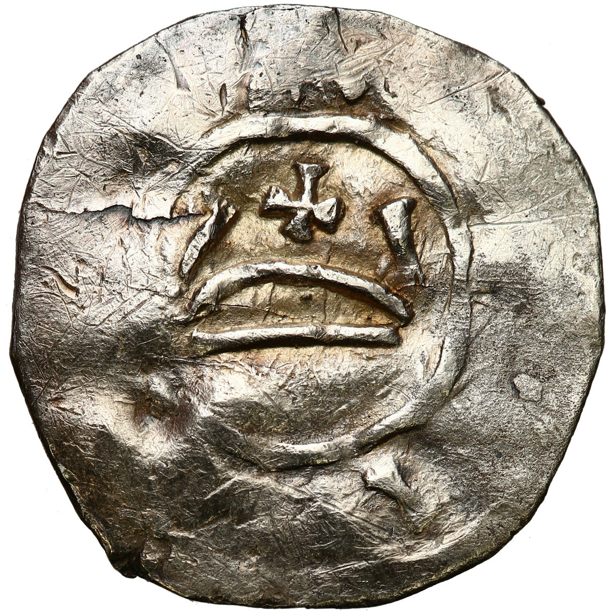 Mieszko Bolesławic (później Mieszko II). Denar, typ - z pałąkami - ok. 1015-1020 - BARDZO RZADKI
